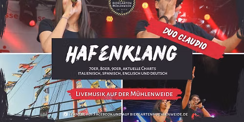 Hafenklang - live Musik im Biergarten M\u00fchlenweide mit dem Duo Claudio