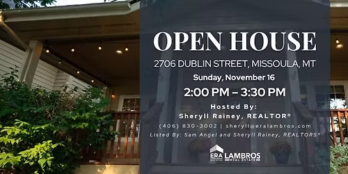 Sunday Open House Alert! 2706 Dublin Street, Missoula, MT