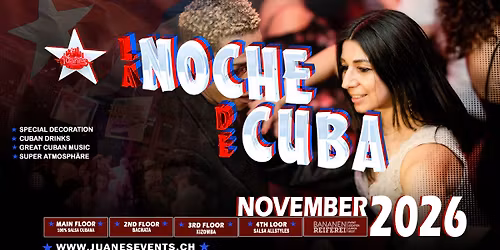\u2605 LA NOCHE DE CUBA \u2605 DJ Timbalero Fiesta - Shows - Animation 2026 Bananenreiferei by Juanes