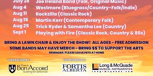 PWF Ignites Music in the Park - Town of Bon Accord