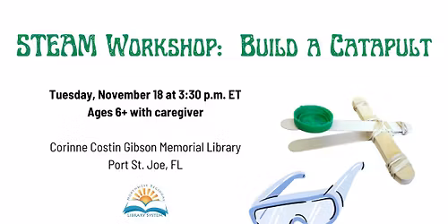 STEAM Workshop:  Build a Catapult (Ages 6+ with caregiver)