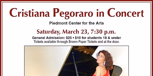 Cristiana Pegoraro at Carnegie Hall - Weill Recital Hall