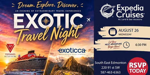 Exotic Travel Night \ud83d\uddfa\ufe0f Featuring Virgin Voyages and Exoticca