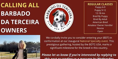 BARBADO DA TERCEIRA NATIONAL SPECIALTY SHOW, LUMBERTON, NORTH CAROLINA