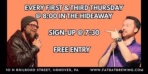 Fat Bat Open Mic Comedy - now twice per month