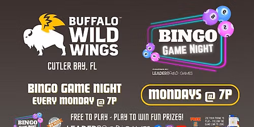 BINGO Game Night MONDAY 7p | Buffalo Wild Wings - Cutler Bay FL