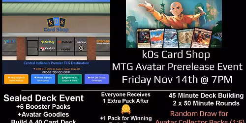 k0s MTG TCG: Avatar Prerelease Event