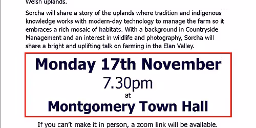 Farming alonside Wildlife. Talk by Sorcha Lewis