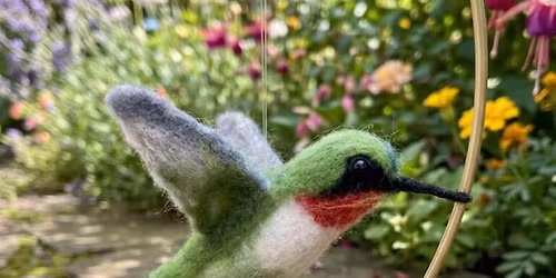 Needle Felted Ruby-Throated Hummingbird with Barbara Hoyson Art 8\/4 @5:30pm