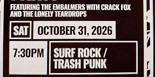 Halloween Party at R\u00e9vel\u00e9r Experiences with Crack Fox and The Lonely Teardrops!!!