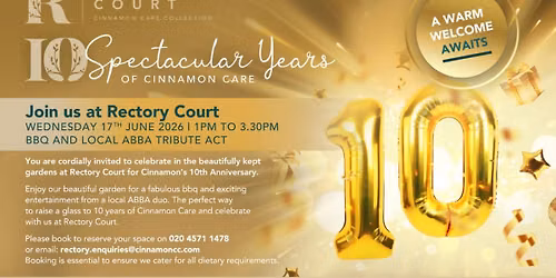 Cinnamons 10th Anniversary Celebrations