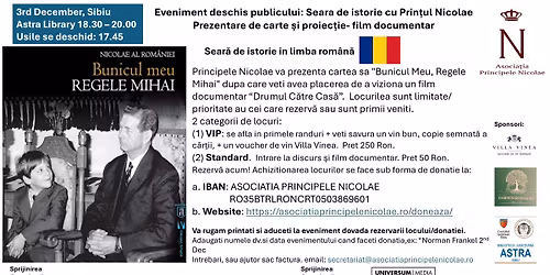 Annulat - Principele Nicolae- prezentare de carte si film documentar