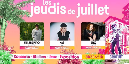 Les jeudis de juillet 2026 \ud83c\udfb5\ud83c\udf34