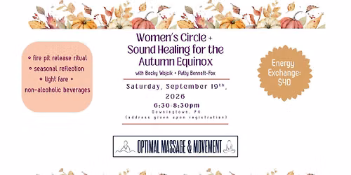 Women's Circle + Sound Healing for the Autumn Equinox