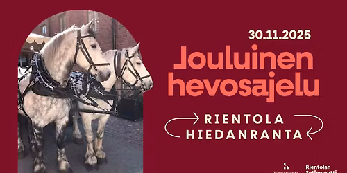 Jouluinen hevosajelu historiallisissa maisemissa Rientolasta Hiedanrantaan ja takaisin