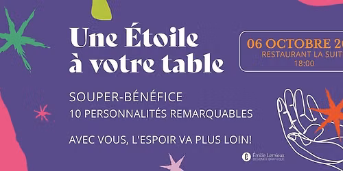Souper b\u00e9n\u00e9fice - Une \u00c9toile \u00e0 votre table