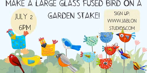 Make A Large Glass Fused Bird Garden Stake!