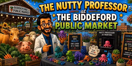 Join the Nutty Professor for Music in the Park with the Biddeford Public Market!