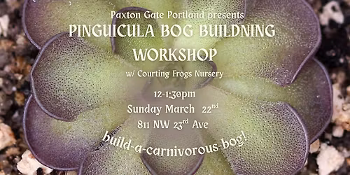 *SOLD OUT* Pinguicula Bog Building Workshop with Courting Frogs Nursery
