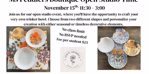 Open Studio Time at Ms Peddlers Boutique 