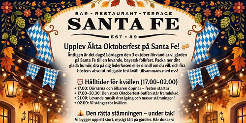 Oktoberfest Med Levande Musik Ute p\u00e5 G\u00e5rden 03.10-2026