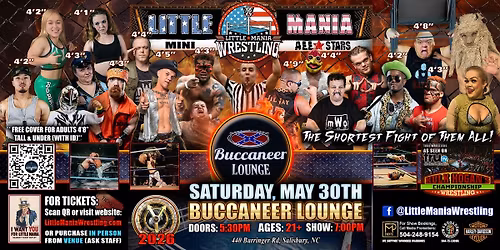 Salisbury, NC - Little Mania Mini Wrestling @ Buccaneer Lounge