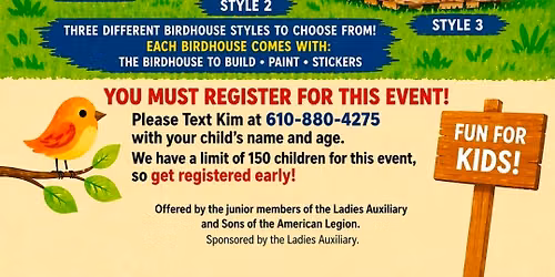 Build A Bird House for Dad! FREE kids community event!