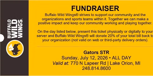 Buffalo Wild Wings Team Fundraiser 