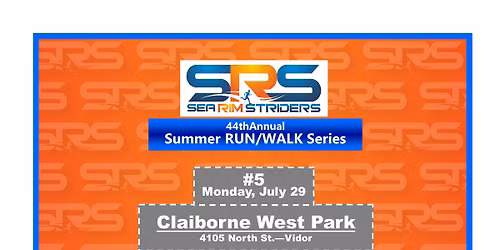 2026 5th Free SRS Summer Run/Walk Series - Claiborne West Park