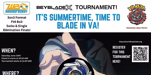 FREE Beyblade X Tournament: It's Summertime, Time to Blade in VA!