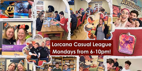 Lorcana Pack Rush & Casual League every Monday from 6pm!