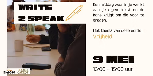 Write2Speak: Creatieve schrijfsessie & spoken word workshop