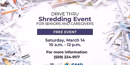 FREE Drive Thru Shredding Event for Seniors & Caregivers