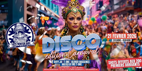 Disco Brussels édition carnaval 21 février Yéti bar Duty jo - T one - Olivier Gosseries 