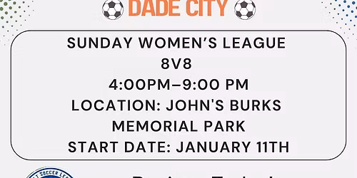 Sunday Women's 8v8 Soccer League