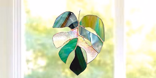 Beginner Stained Glass Class: Monstera Leaf