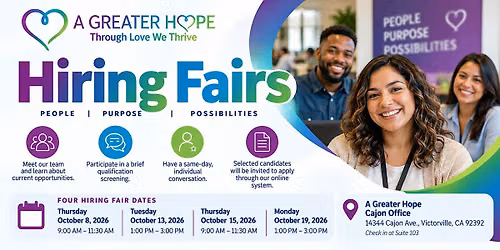 A Greater Hope Hiring Event