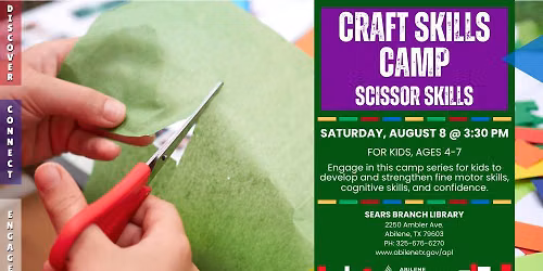 Craft Skills Camp: Scissor Skills (Sears Branch)
