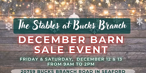 December BARN SALE Event