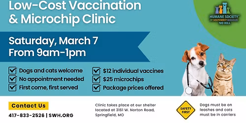 Low-Cost Vaccination & Microchip Clinic