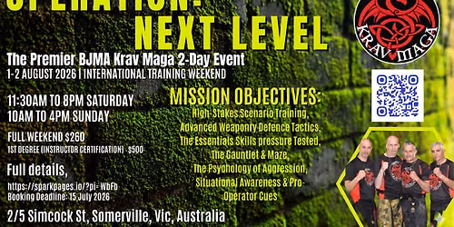 BJMA Krav Maga International weekend 2026 - Operation: Next Level