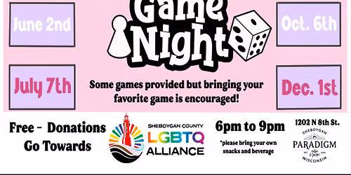 Family Game Night w\/ The Sheboygan County LGBTQ+ Alliance