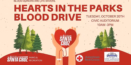 Hearts in the Parks Blood Drive- October