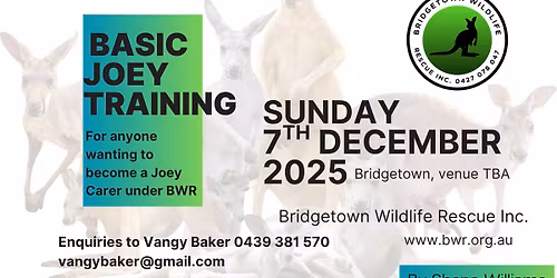 Become a Wildlife Carer at our Carer Training Day must RSVP to Vangy Direct