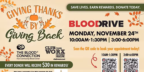 November Blood Drive at ClubWorx