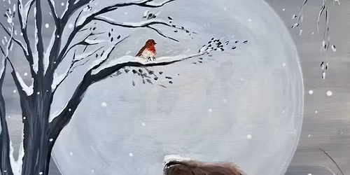 \ud83c\udfa8Join Brush Party with Samantha to paint "Moongazer - Winter" in Swindon!\ud83e\udd42