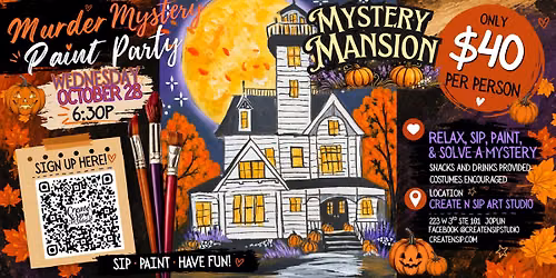 Mystery Mansion- A Murder Mystery Paint Party