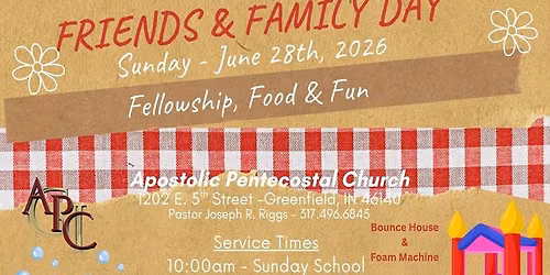 Friends & Family Day & Sunday School Picnic
