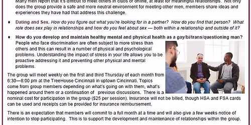 Support for Gay, Bisexual, Trans and Questioning Men Group