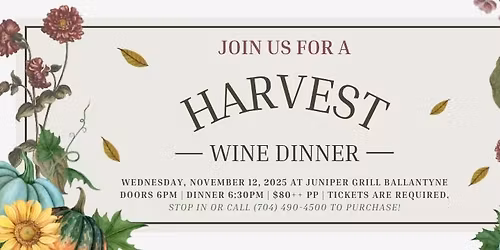 Harvest Five-Course Wine Dinner